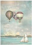 Stamperia A4 rizspapír csom. - Sea Land balloons