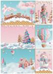 Stamperia A4 rizspapír csom. - Candy Christmas cards
