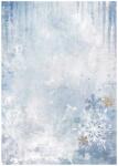 Stamperia A4 rizspapír csom. - Create Happiness Dewdrops blue snowflakes