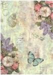 Stamperia A4 rizspapír csom. - Wonderland flowers and butterflies