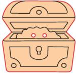 Penta collection Fafigura gomb 33 - kincsesláda 10 db/csomag