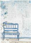 Stamperia A4 rizspapír csom. - Blue Land bench