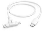 Hama 2-in-1 Charging Cable, USB-C - USB-C or Lightning, MFI, 1.5 m, white (HM201722)