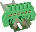 Tracon 230/400VAC, 63A, 6×9mm, 6P, IP20 NPE-G6-6 Szigetelt földelősín (N/PE), zöld 5997374178792