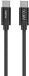 Hama "Fabric" Charging Cable, USB-C - USB-C, 100 W, 1.5 m, Nylon, black (HM201740)