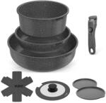 YASHE Set vase de gatit YASHE 9 piese antiaderent negru compatibil cu toate tipurile de plite (BZD-DC02G)