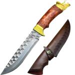 HARAHU Cuțit de vânătoare din oțel damasc HARAHU TR - 39483 - Maro / Auriu KP39483