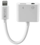 4smarts Lightning-osztó adapter Lightning + 3.5mm AUX fehér 468673 (468673)