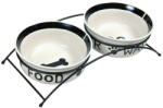 TRIXIE castron ceramică set 2, 6 l / 25 cm alb/negru