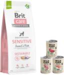 Brit CARE Sustainable Sensitive Insect & Fish 12 kg + Wild Farm Pate MIX Flavours 3x400 g