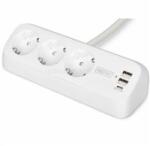 ASSMANN 3-way Officesocket Strip White 2x Usb-a 1x Usb-c Ns (da-70626) (da-70626)
