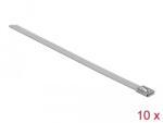 Delock Rozsdamentes acél kábelkötegelők, 400 x 7, 9 mm (H x Sz), 10 darab (18773)