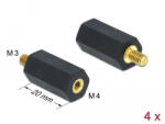 Delock Távtartó M4 - M3, hatszögletű, belső menetes / külső menetes, 20 mm-es, természetes fekete 4 (60242) (60242)