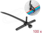 Delock Kábelkötegelő tiplivel Hx 150 x Sz 7, 0 mm fekete 100 db. (18914) (18914) - flylite
