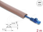 Delock Kábelcsatorna, PVC, hajlékony, 30 x 10 mm 2 m hosszú, barna (20763) - flylite