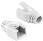 Logilink RJ45 feszültségmentesítő védőburkolat, 8 mm, fehér, 50 db (MP0035W)