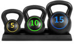Hoppline 3 db-os kettlebell szett - 2.3/4.5/6.7 kg (5/10/15 lbs) (HOP1000859-1)