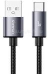 USAMS U91 adatkábel USB - Type-C, 100cm, SÖTÉTSZÜRKE (SJ767USB01) (SJ767USB01)