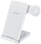 Nillkin PowerTrio 3in1 Vezeték Nélküli Töltő Apple Watch fehér (MFI) Töltőállomás