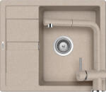SCHOCK Schock Ronda D-100 konyhai mosogatótálca 580 x 500 mm és Schock Epos konyhai csaptelep Cristalite Sabbia kihúzható fejjel, homok (SETRD100EEXSABB)
