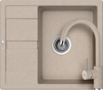 SCHOCK Schock Ronda D-100 konyhai mosogatótálca 580 x 500 mm és Schock Plutos konyhai csaptelep Cristalite Sabbia, homok (SETRD100PSABB)