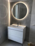 LED Mirror Studio LED tükör kerek 80 cm homok fújt sávval (LEDT-KK-80)