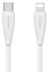 USAMS GREEN SERIES adatkábel (Type-C - lightning, 30W, gyorstöltő, 100cm) FEHÉR