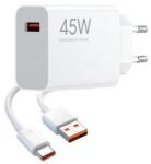 Xiaomi hálózati töltő USB aljzat (45W, gyorstöltő + Type-C kábel) FEHÉR (176702)