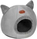 Springos Macska fekhely párnával 37x31x36cm - Szürke (PA0239)