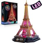 CubicFun Puzzle 3D Cubic Fun din 51 piese -Turnul Eiffel, cu lumini LED (L534h)