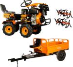 DETOOLZ Motocultor (Minitractor) + Remorca Detoolz, 17cp, 530cc, motor pe motorina 4T, 4X4 (C87474)