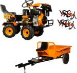 DETOOLZ Mini tractor + Remorca Detoolz, 17cp, 530cc, motor pe motorina 4T, 4X4, 4 viteze, pornire electrica (C87472)