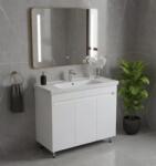 Coloana Set mobilier baie pe pardoseala 100 cm, model Omega cu lavoar ceramic (4823065827087)