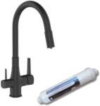 Dunatherm Mosogató csaptelep, Invena Glamour mosogató csaptelep vízszűrővel, fekete BZ-02-F04-V