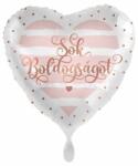  45 cm Sok Boldogságot feliratos szív alakú rosegold fólia lufi 70350 (1001070350)