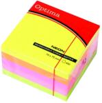 Optima Öntapadó jegyzettömb 75x75 mm 450 lap neon mix Optima (122937)