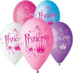  Princess színes gumi lufi koronával 10 db / csomag (1020011-printPrincess)