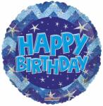  45 cm fólia lufi hologramos Happy Birthday kék 16010-18 (16010-18)