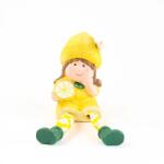  Citrom Lány és Fiú Lógólábú Gyerek Kerámia 7x12 cm QXC110128