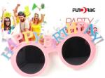  Party szemüveg rózsaszín színű Happy Birthday felirattal 17x13 cm 632920