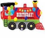  Fólia lufi party vonat formájú nagy méretű Happy Birthday felirattal születésnapos 84 cm 35570 (8422017622334)