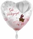  45 cm Sok Boldogságot feliratos szív alakú fólia lufi hőlégballonos 08009 (100108009)