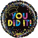  Fólia lufi ballagásra "U Did It" fekete színes 53 cm (1058014361WE-P)