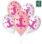  Gumi lufi 33 cm 1. születésnapos lány pink-fehér 01-73 (10200GS120-471-01-73)