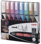 uni Krétamarker folyékony kréta UNI vékony 8 db/készlet metál szín 1, 8-2, 5 mm (PWE5M8DBMET)