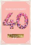 Cardex Üdvözlőlap képeslap 40. szültésnapra rózsaszín Cardex H (50CAR549)