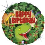  Fólia lufi gömb hologramos dínós Happy Birthday 45 cm 867475 (8055513867475)