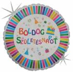  45 cm Boldog születésnapot glitteres fólia lufi 10204 (10580210204)