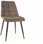 SIGNAL MEBLE Chic Brego Olívazöld Kárpitozott Étkezőszék Fekete Fémvázas