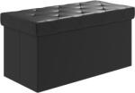 Homcom 84L összecsukható tárolópad, PU bőr, 76x38x38cm, fekete (838-469V00BK)